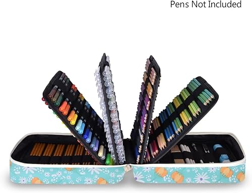 Miniatura 6 de qianshan Ranura para estuche para lápices, capacidad para 260 lápices de colores o 180 bolígrafos de gel con cierre de cremallera