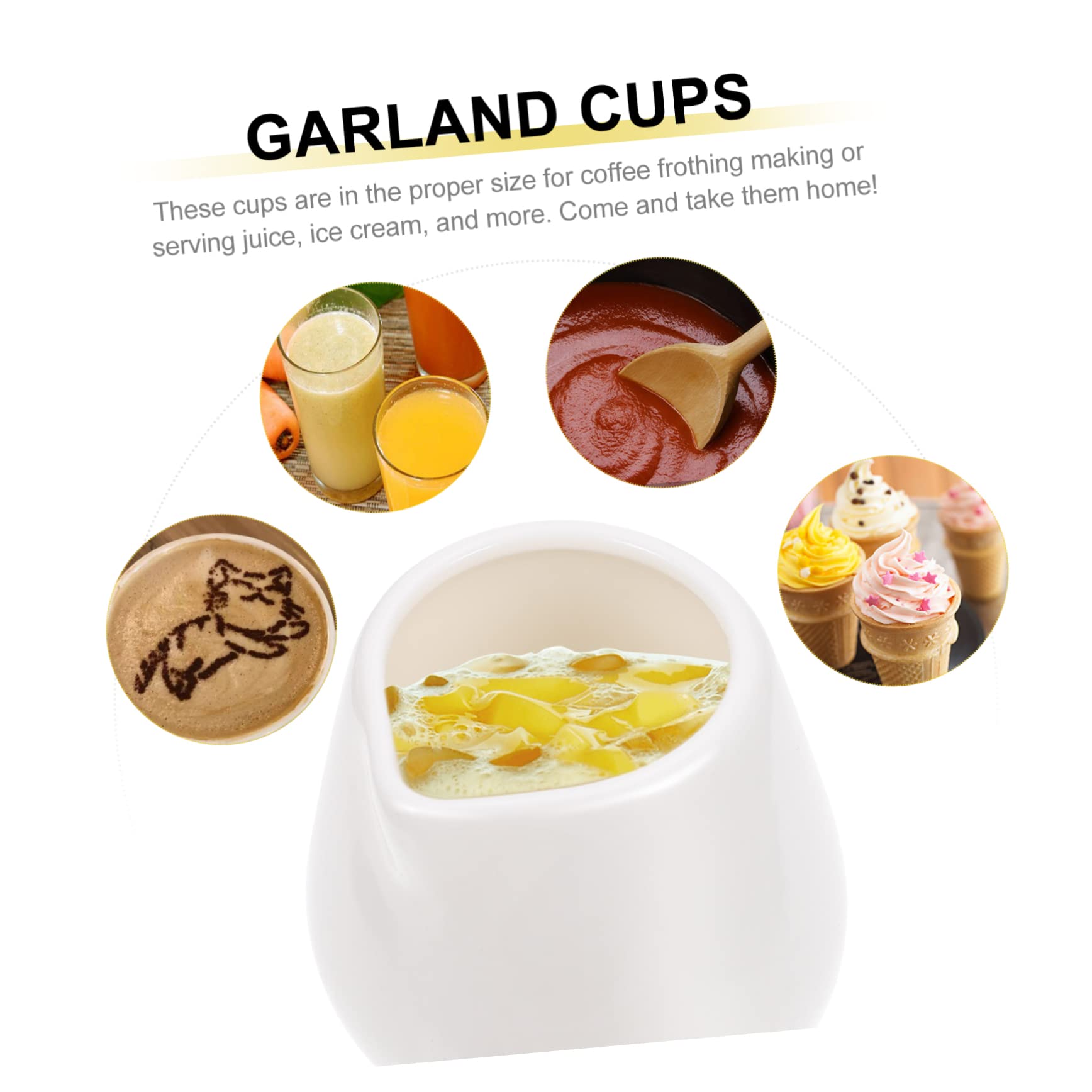 STOBAZA 4 Pcs Ceramic Milk Cup Mini Coffee Pot Mug Decorative Milk Cups Sauce Plating Art Jug Milk Creamer Jug Syrup Jar Server Mini Sauce Cups Sauce Serving Dish Condiment Ceramics White