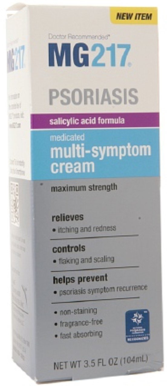 MG217 Psoriasis Cream, 3% Salicylic Acid Multi-Symptom Moisturizing Psoriasis Cream, 3.5 Fluid Ounce (Pack of 5)5
