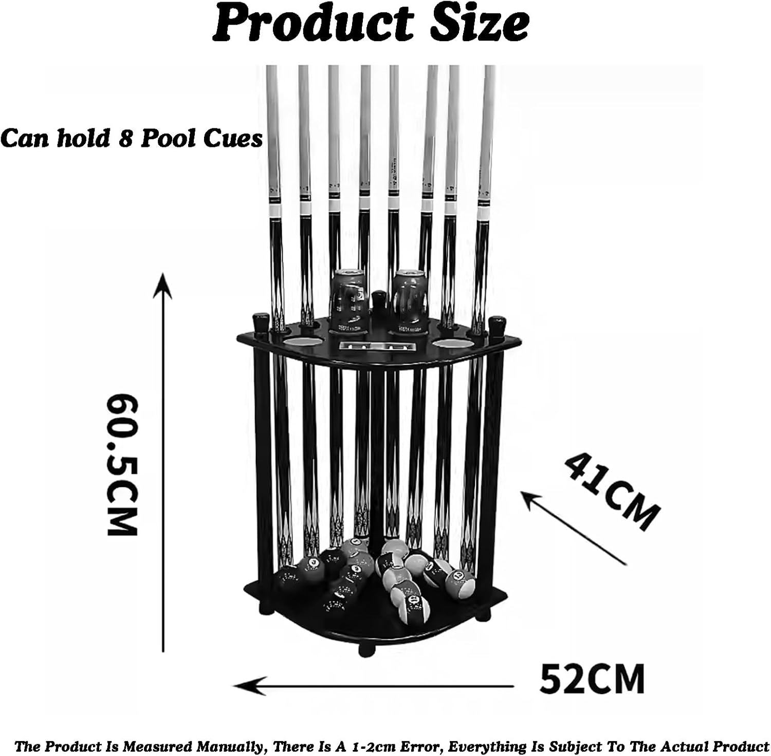 Corner-Style Floor Stand Billiard Pool Cue Racks with Score Counters, Rack Up to 8 Sticks,for Game Room Club