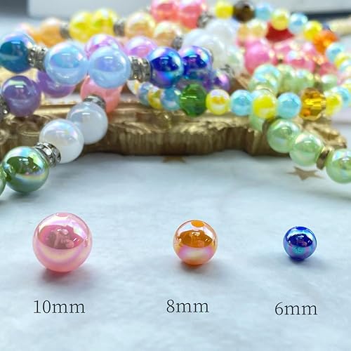 Miniatura 3 de LIMAOLLY 400 cuentas de perlas de 0.315 pulgadas AB coloridas de plástico brillante sueltas espaciadoras para hacer joyas, aretes, pulseras,