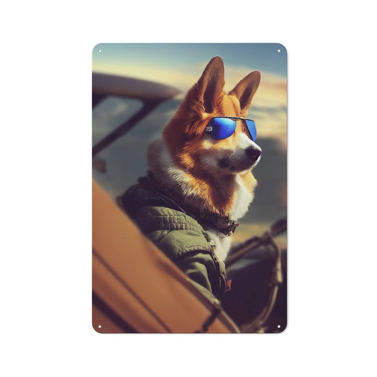 Urban Call Sign Corgi Decorative Metal Plaque 30x20cm, Urban Room Decor for Flat, Bar, Studio Or Gallery Wall