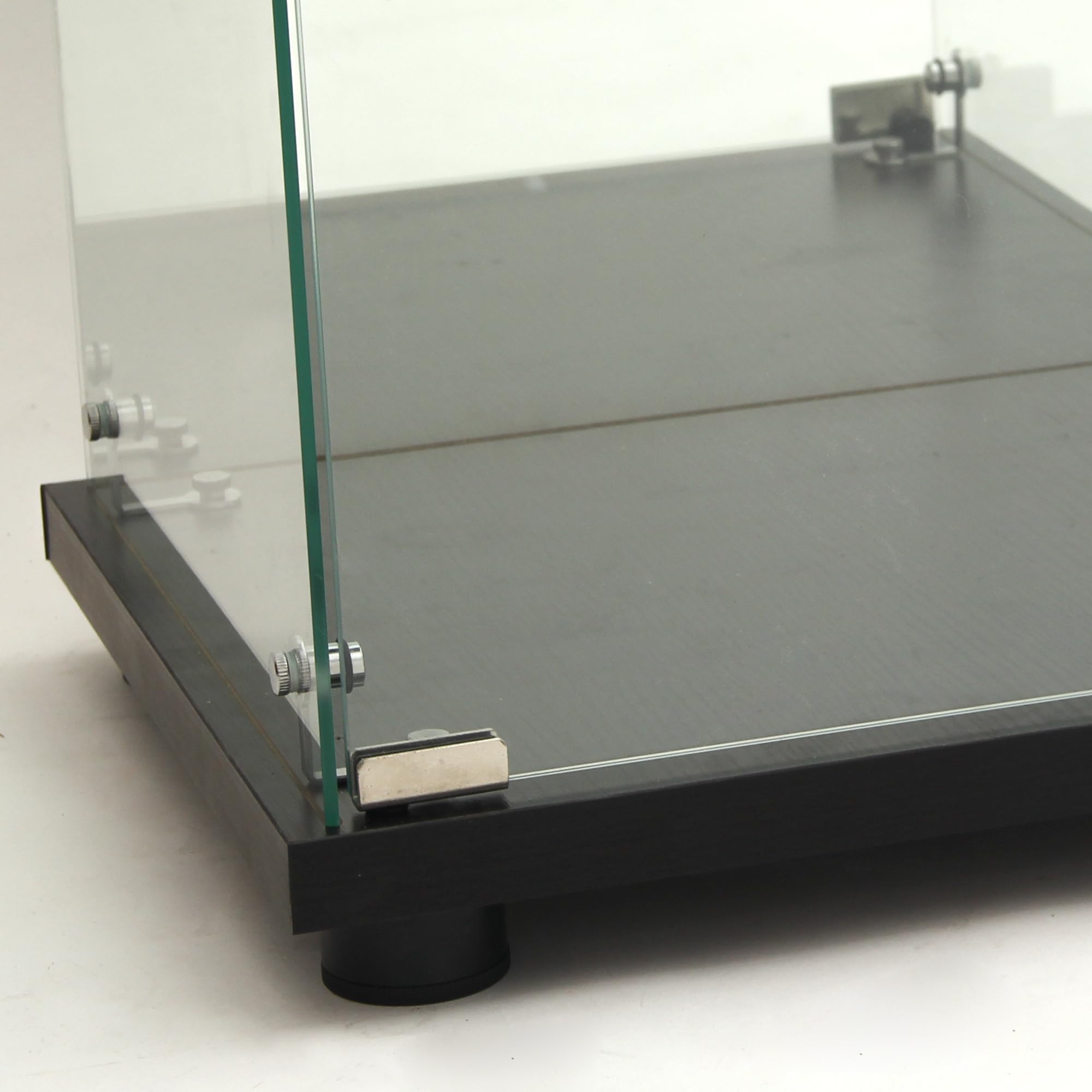 Vetrina Espositiva con LED,Vetrina in Vetro con Serratura,4 Ripiani,Vetro Specchio,Glass Display Cabinet,Vetrina Espositiva per Collezionismo,Per Camera da Letto,Soggiorno e Ufficio, Nero