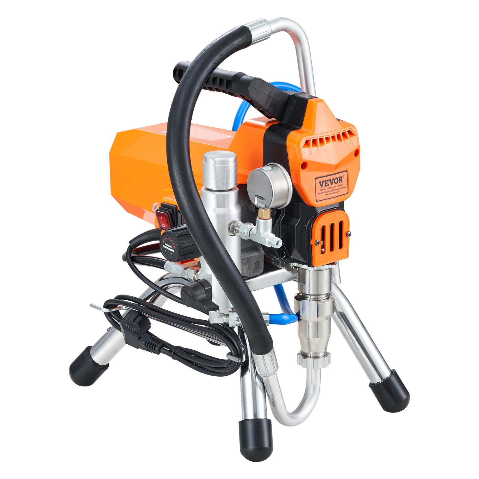 VEVOR Système de Peinture par Pulvérisation 2000 W, Pulvérisateur sans Air avec Tuyau Haute Pression, Pistolet de Peinture Mural 3000 PSI, pour Peinture à Base d'eau d'Huile Intérieure Extérieure