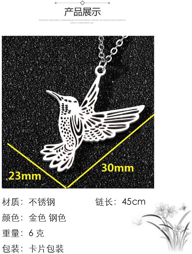 Stainless Steel Hummingbird Cardinal Necklace Dainty Bird Necklace Strong Brave Free Hummingbird Necklace Gift for Women - Image 4
