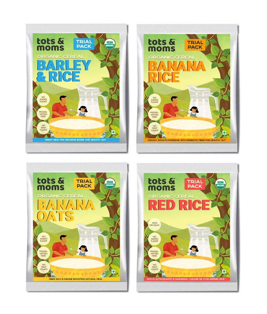 TOTS AND MOMS Healthy Cereals Trial Combo | Organic and Preservatives free, Healthy Cereal | 4Packs (B09GM96B7L) Amazon Price History, Amazon Price Tracker