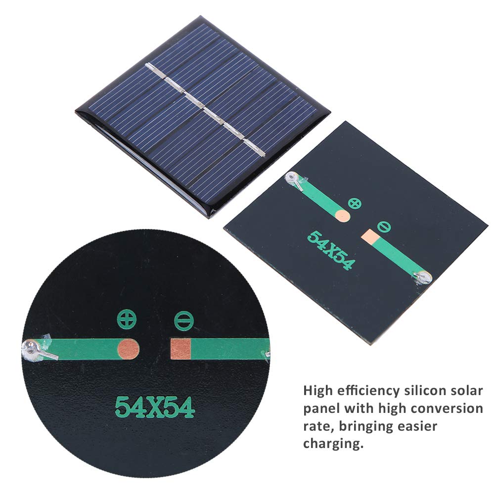 Pannello solare in silicio da 4 pcs 3v 168MA, 54x54mm/2.1x2.1in a energia solare Mini celle solariSistema fai -da -te Kit Emergenza Caricatore portatile portatile