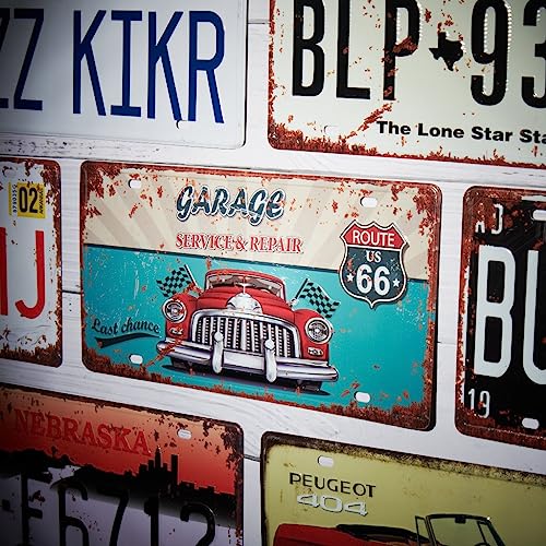Image of Garage Service and Repairs Multipurpose Metal Signs - License Wall Plate, Decorative Car Tag - Ideal for Cafe, Restaurant, Shop, Home, Hotel, Club, Office, Living Area - Design Plaque