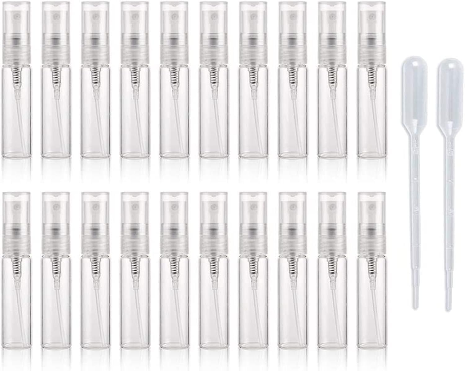 Enslz Clear 20Pcs Empty 5Ml Glass Spray Bottle Refillable Perfume Glass Bottles For Travel,