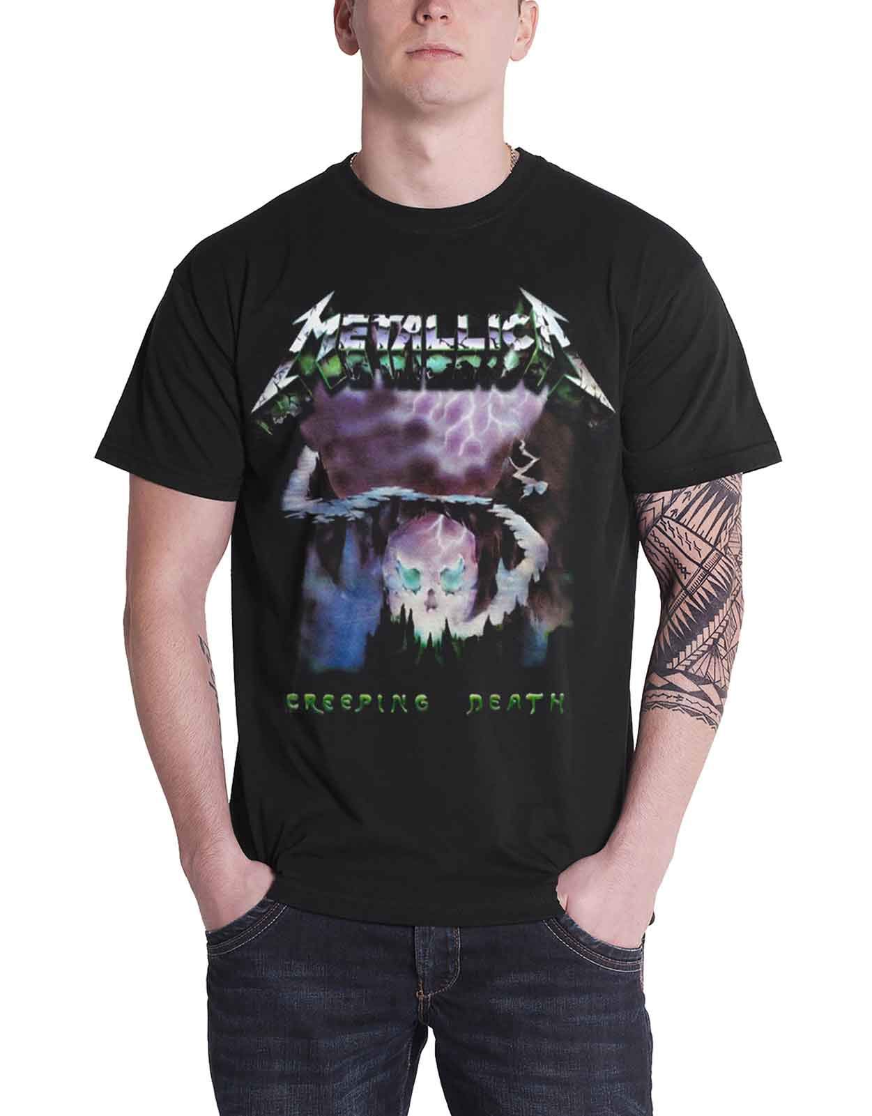 Metallica T Shirt Creeping Death Song Ride The Lightning Official Mens Black M