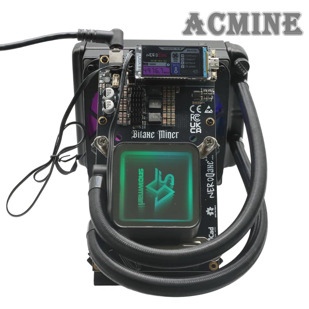 in Stock NerdQaxe++ Hydro - 4.8TH/s Bitcoin Miner 15J/TH Efficiency 60W Low  Power,SHA-256 ASIC 4*BM1370 Chips,2.4G WiFi Open-Source Mining Perfect for  Mining Enthusiasts : Amazon.ie: Electronics