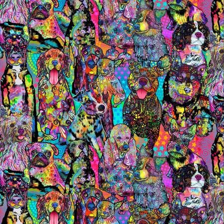 1 Yard Dog Days Fabric by Dean Russo from Sykel Enterprises 100% Cotton Quilt Fabric 10267-X