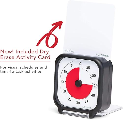 Miniatura 5 de Time Timer Temporizador visual de 3 pulgadas, reloj de cuenta regresiva de escritorio para niños de 60 minutos con tarjeta de actividad de borrado