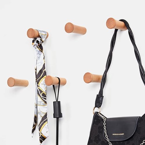 Vista 5 de HomeDo Perchero de madera para colgar en la pared, perchero de entrada, organizador individual para colgar en la pared, colgador de pared