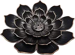 Incensario Vareta, Flor de Lotus de Metal, Queimador de Incenso, Porta Incenso (Cobre)