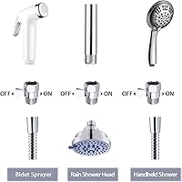 Vista 7 de Válvula de cierre de ducha, cabezal de ducha, restrictor de flujo de ducha, válvula de control de flujo de ducha, válvula de cierre de latón