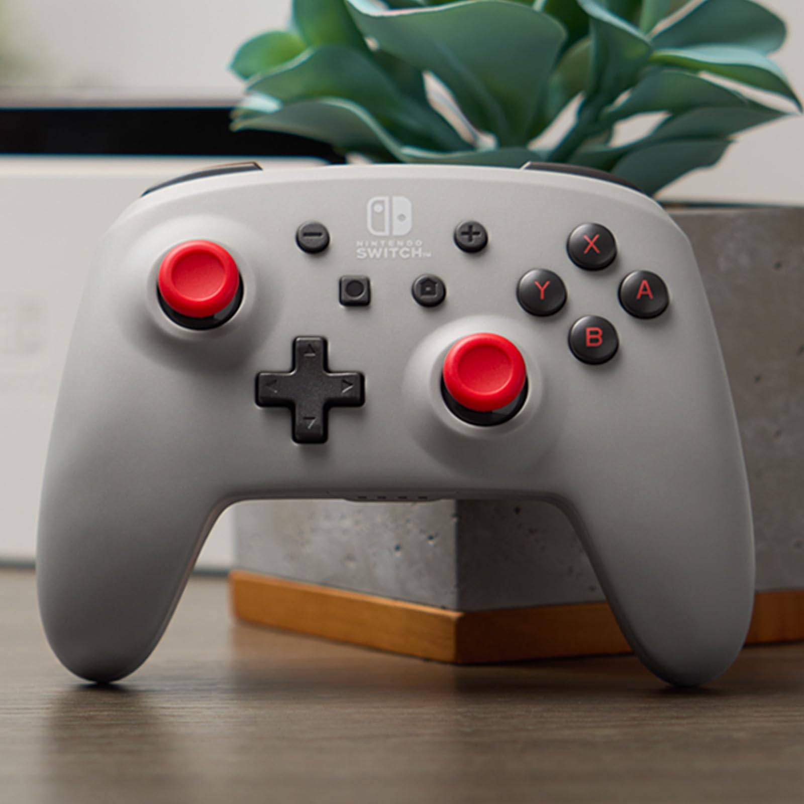 Mando Inalámbrico PowerA para Nintendo Switch - Gris retro, Nintendo Switch - Modelo OLED, Nintendo Switch Lite, mando, mando de juego, mando Bluetooth, controles de movimiento, con licencia oficial