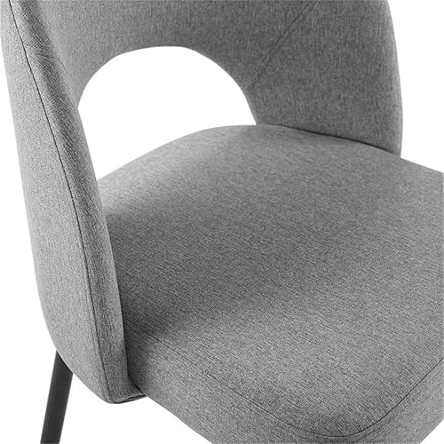 Miniatura 7 de Modway Rouse - Silla auxiliar de tela tapizada para comedor, color negro y gris claro
