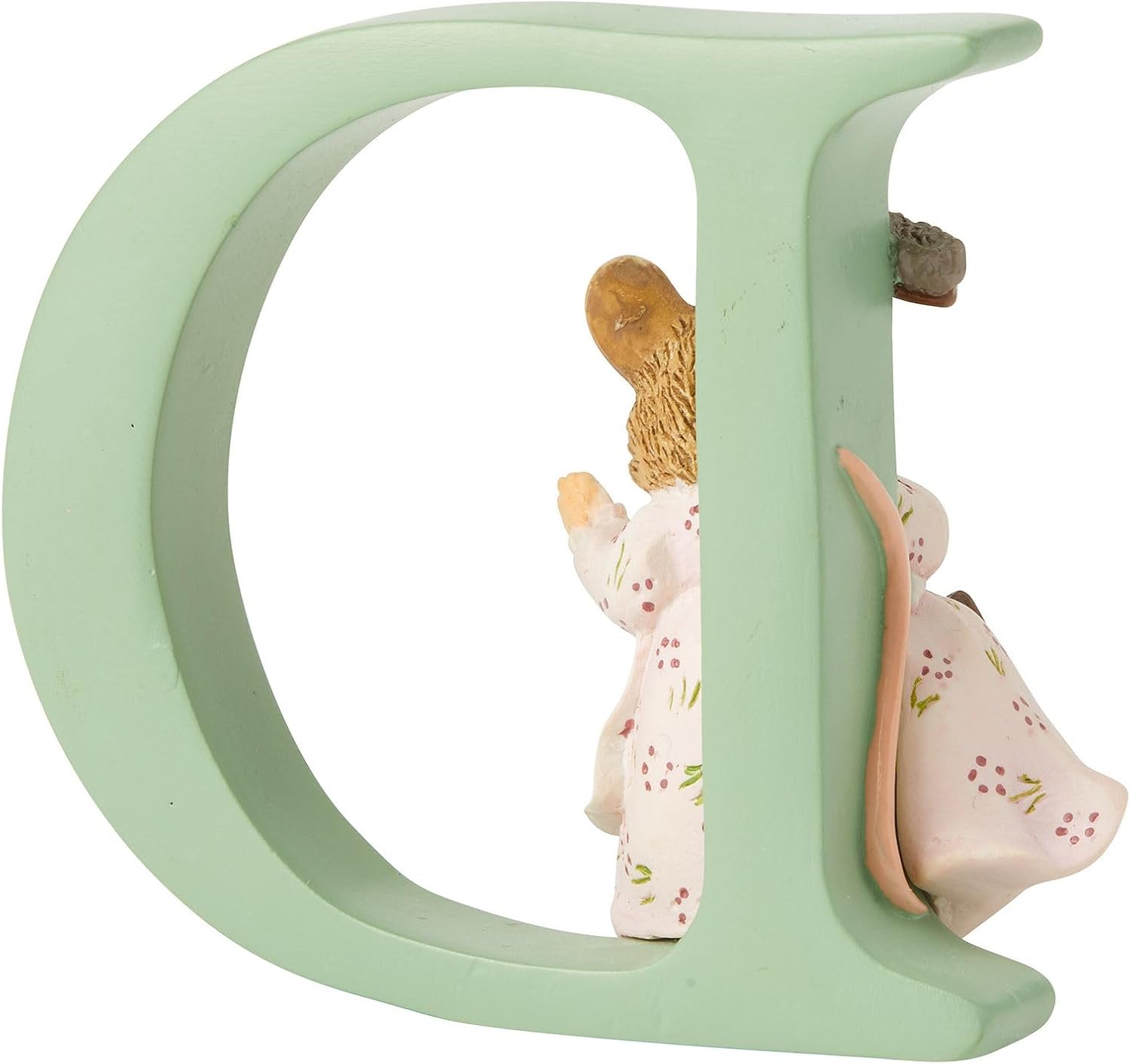 Enesco Beatrix Potter Alphabet Collection Letter D Hunca Munca Sweeping Figurine, 2.64 Inch, Multicolor