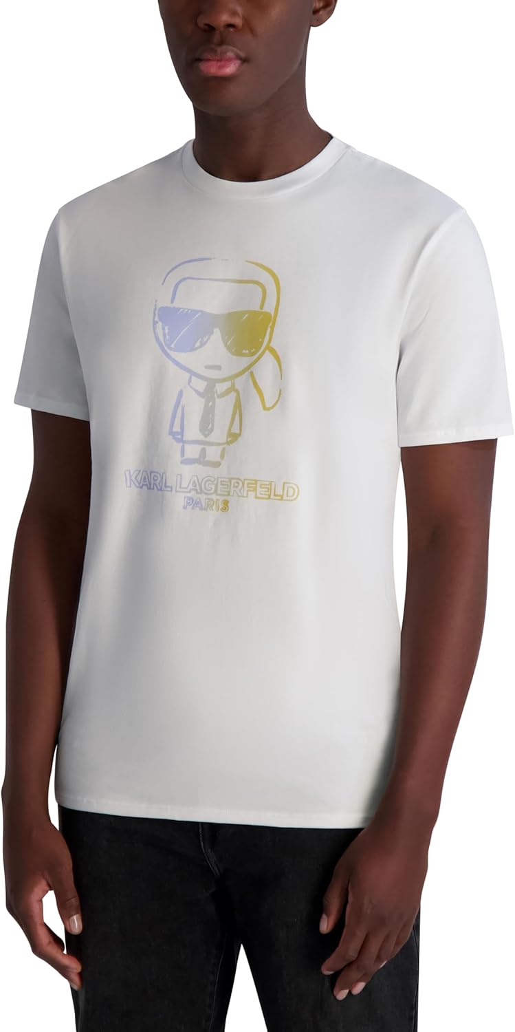 Karl Lagerfeld Mens Short Sleeve Crewneck Pastel Karl Graphic T-Shirt - Image 3