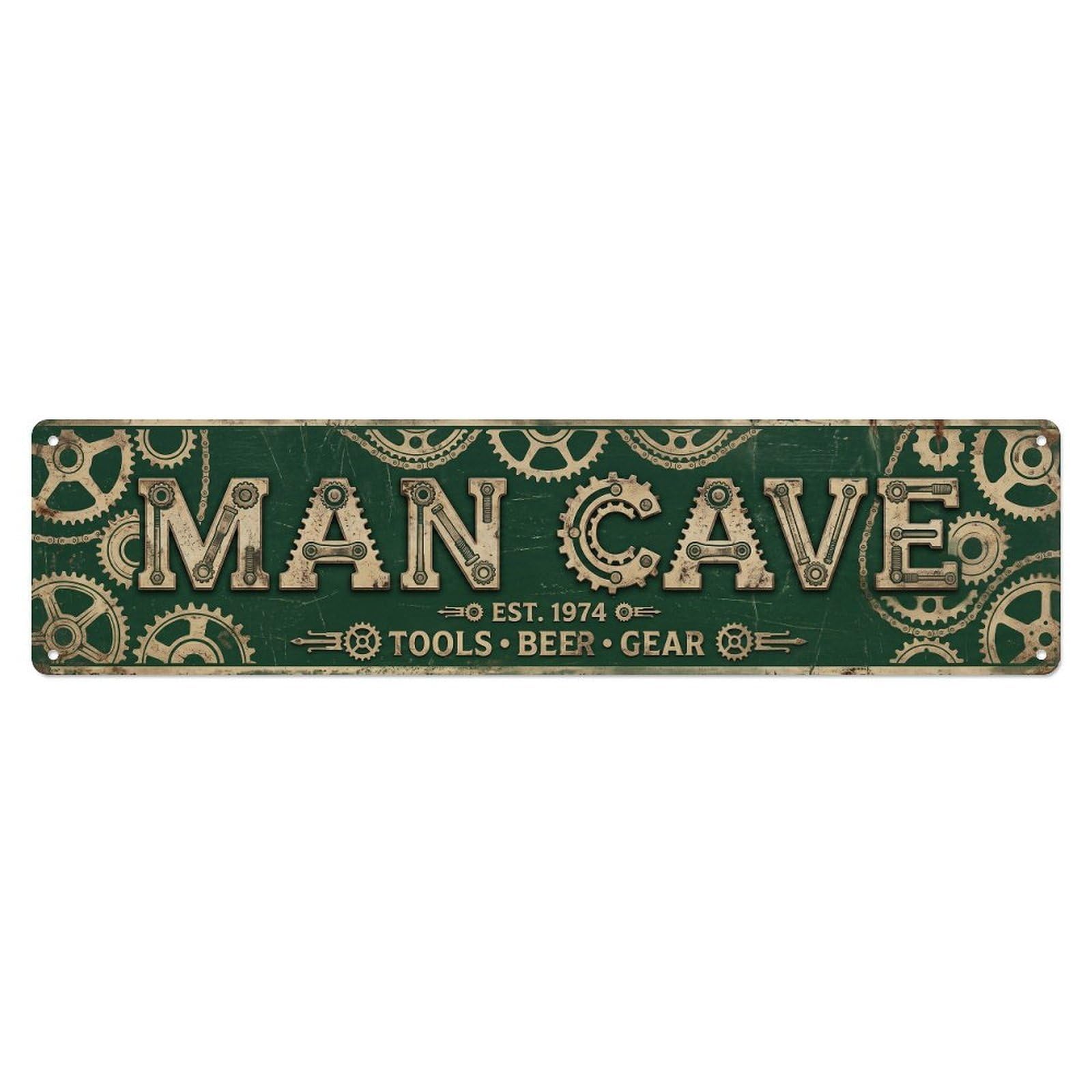 Gtthok Vintage Style Vintage Man Cave Power Zone Retro Slogans Metal Tin Sign Plaque Wall Decor For Cafe, Club, Garden Metal Poster 4X16inch