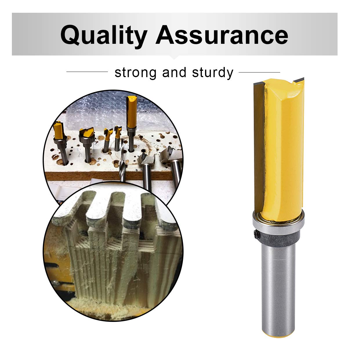 Woodworking Milling Cutter 1/2" Shank 3/4" Bit Cutter Top Bearing Flush Trim Pattern Router Bit Steel Handle Milling For Wood Working