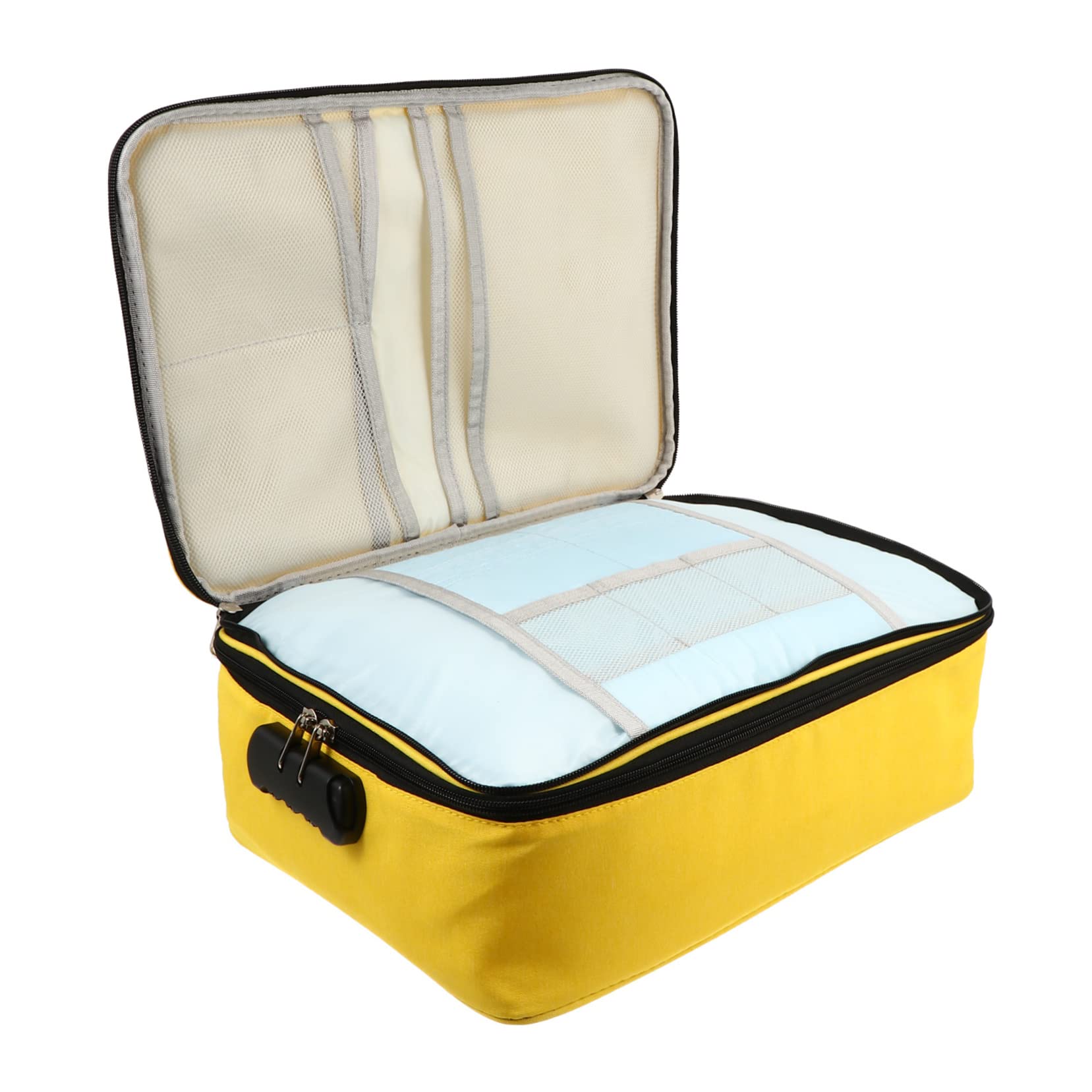 1pezzi Capacità Borsa Porta Documenti Multifunzionale Con Serratura Pouch Per Viaggi e Ufficio Organizzatore Per Carte e Accessori