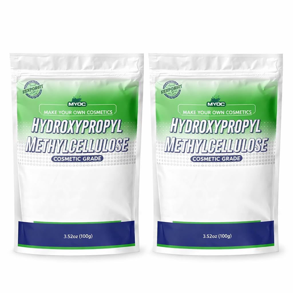 Hydroxypropyl Methylcellulose (100 g / 3.52 oz) Pack of 2 - Cosmetic Grade Thickening & Film-Forming Agent for Gels Creams Lotions & DIY Formulations