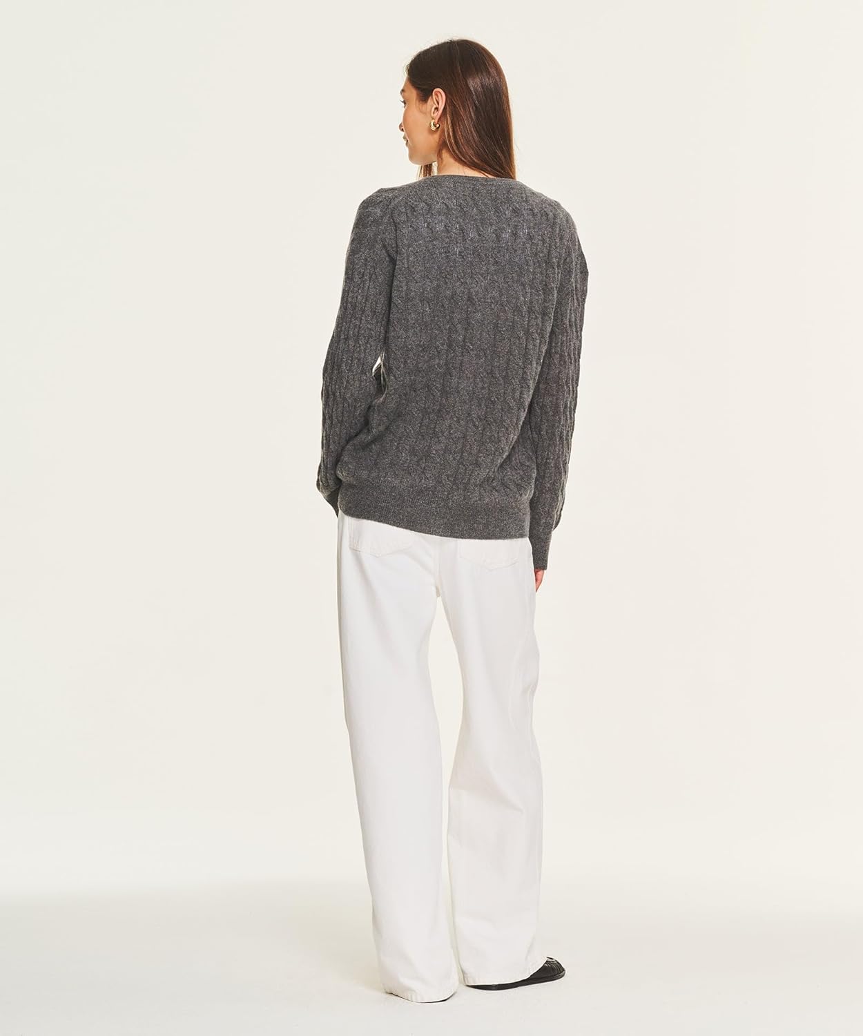 NAADAM, Lightweight 100% Cashmere Cable Oversized Cardigan - Image 3