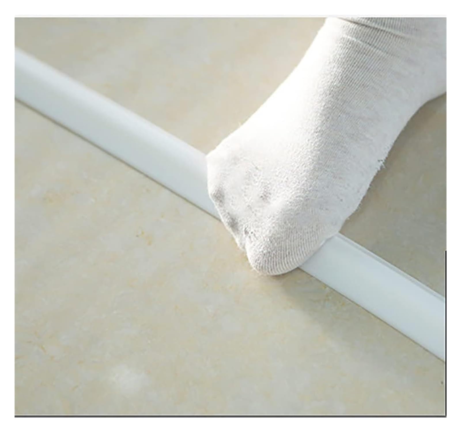 Tira de barrera agua retención baño, presa umbral ducha plegable, fregadero protector contra salpicaduras cocina silicona, Retaini flexible(Grijs,10m/393 inch)