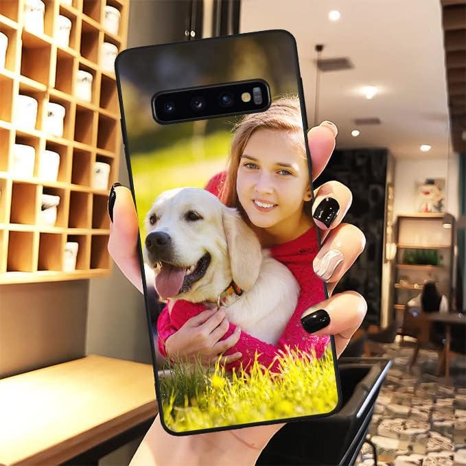 Miniatura 7 de Funda personalizada para Samsung Galaxy S10 con nombre de texto y foto - Funda delgada suave personalizada S 10 (negro)