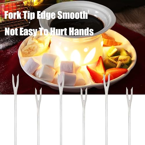 Miniatura 5 de Senzeal 12 tenedores de fondue de acero inoxidable de 9.5 pulgadas para fondue de queso para fondue de chocolate, postre, queso, malvaviscos, carne