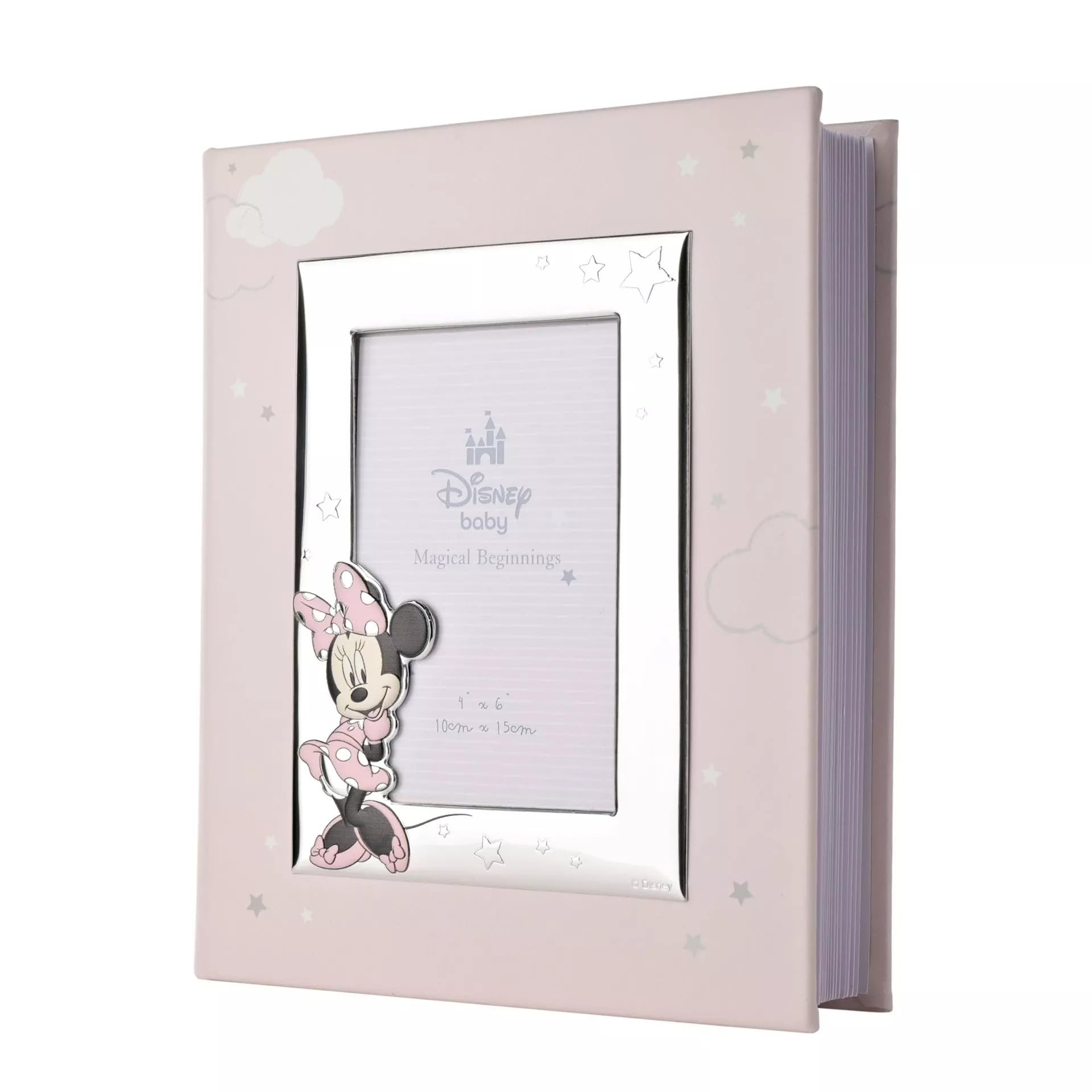 Álbum de fotos Minnie Disney plata infantil maleta de recuerdos importado de Italia