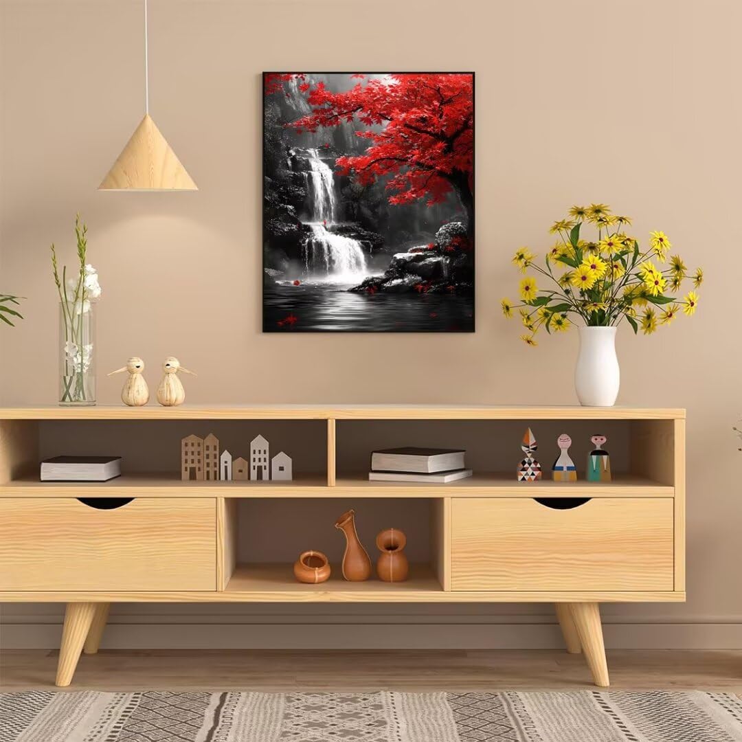 Pintura por Numeros Cataratas de arce Pintar por Numeros Adultos Niños, Paint by Number Kit con Pinceles y Pinturas Acrilicos, Cuadros por Numeros, Decoración para el Hogar (Sin Marco) 100x70cm w-1098