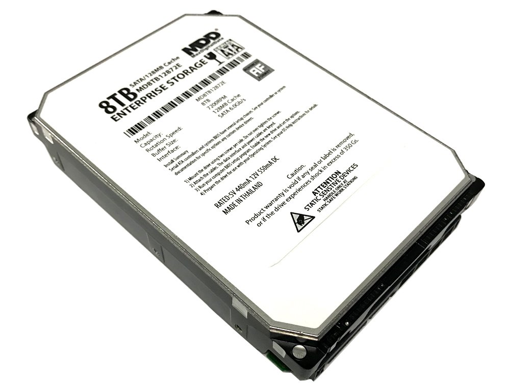 MaxDigitalData (MD8TB12872E) 8TB 7200RPM 128MB Cache SATA 6.0Gb/s 3.5" Helium Platform Enterprise Hard Drive - w/3 Year Warranty