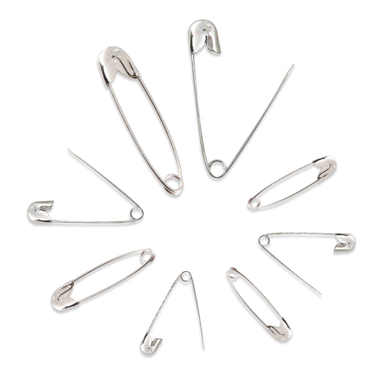Sicherheitsnadeln in Silber, Schwarz, Gold, 4 Größen, sortiert für Kleidung, Kunst, Handwerk, Nähen, Schmuckherstellung, Zuhause, Büro, mit Aufbewahrungsbox, 540 Stück
