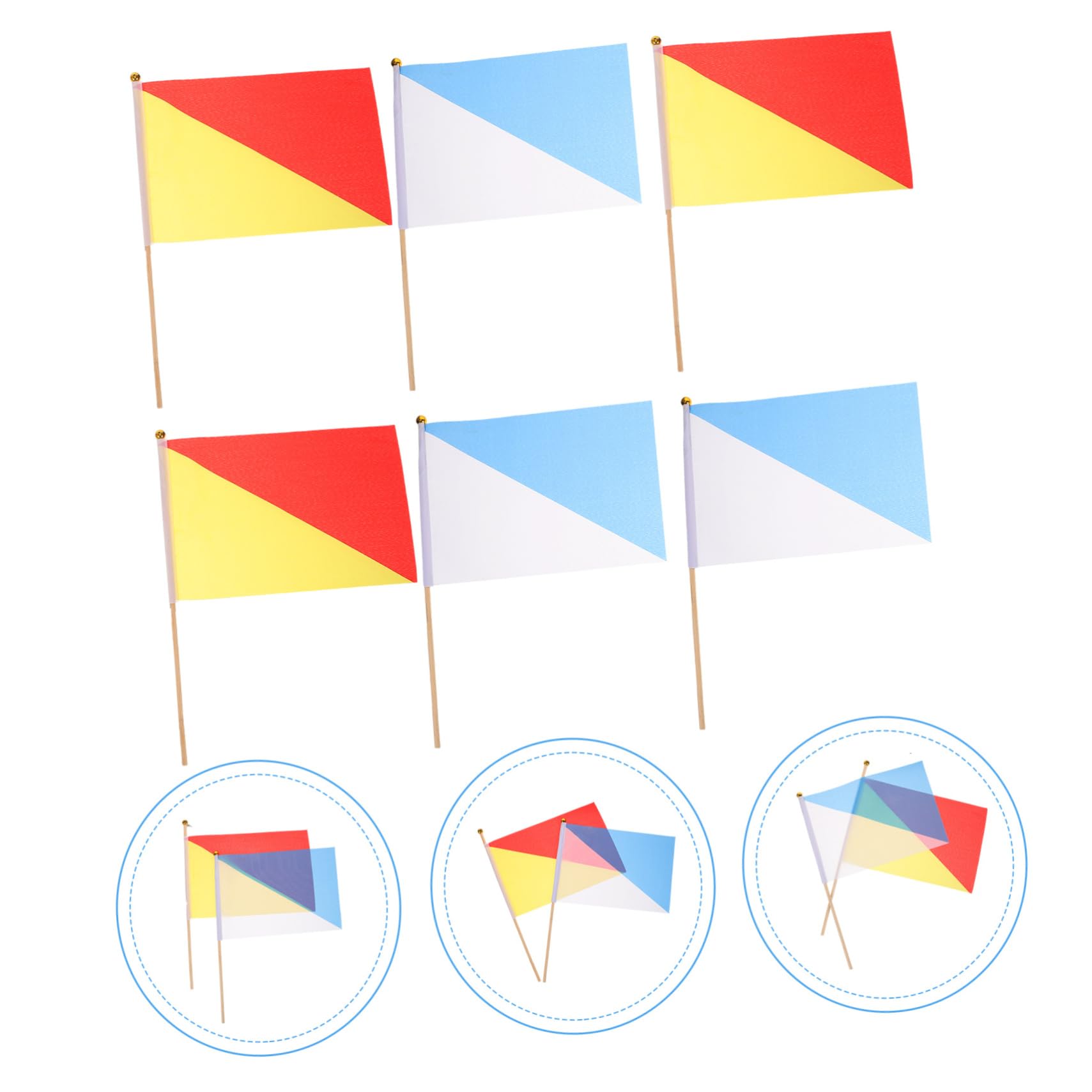 Toyvian 24piezas Bandera De Señal De Árbitro Mango De Bandera De Seguridad Para Señalización Navegación y