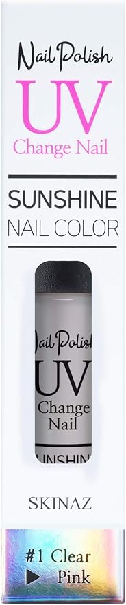 Amazon 01 Clear To Pink Skinaz Uv Change Nail 紫外線 日光 に当たると色が変わるネイル Skinaz マニキュア ネイルポリッシュ 通販