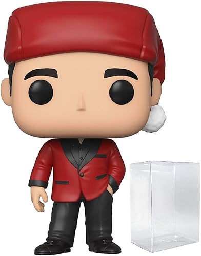Funko The Office - Figura de vinilo de Michael Scott as Classy Santa Pop! (incluye funda protectora compatible con caja Pop Box)