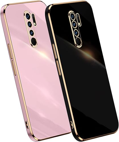 Miniatura 1 de Paquete de 2 fundas de teléfono para Xiaomi Redmi 9, funda galvanizada de silicona TPU para Xiaomi Redmi 9 para hombre y mujer, funda a prueba de