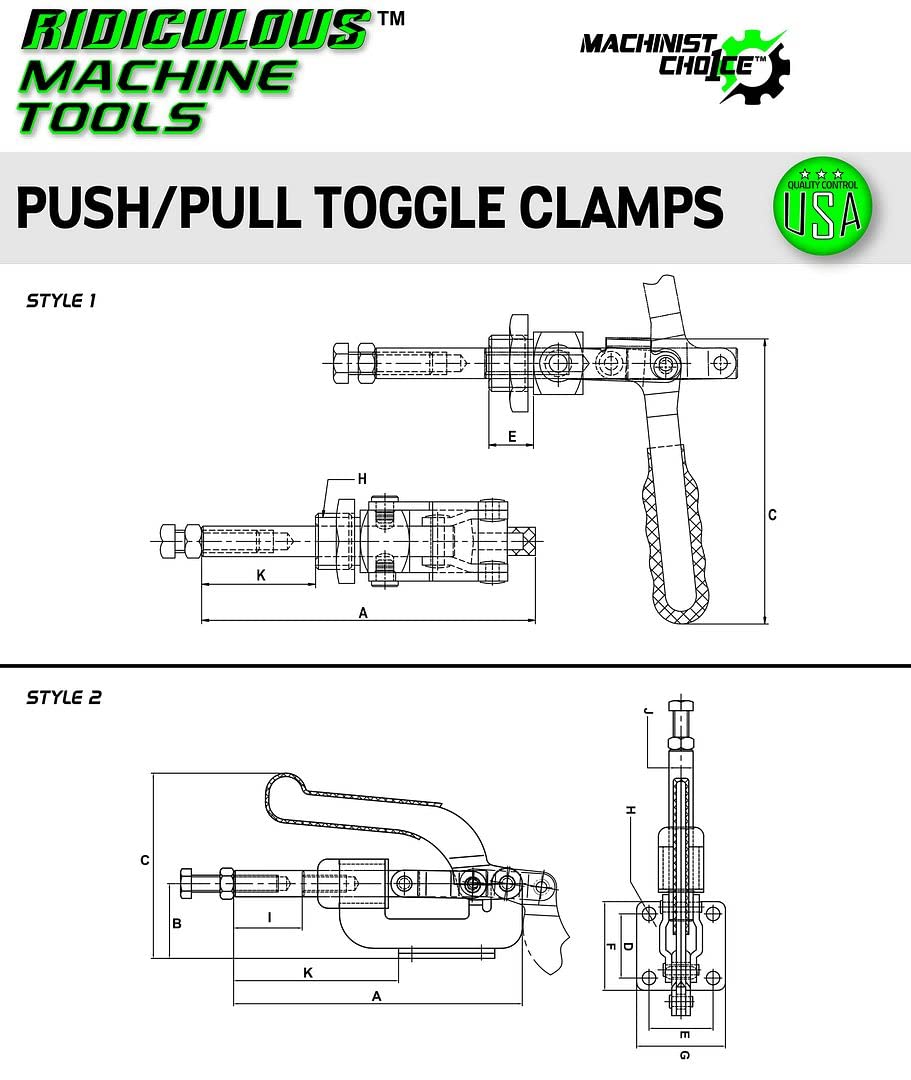 600LB M8 P=1.25 BSE MNT STRAIGHT LINE CLAMP METRIC THREAD