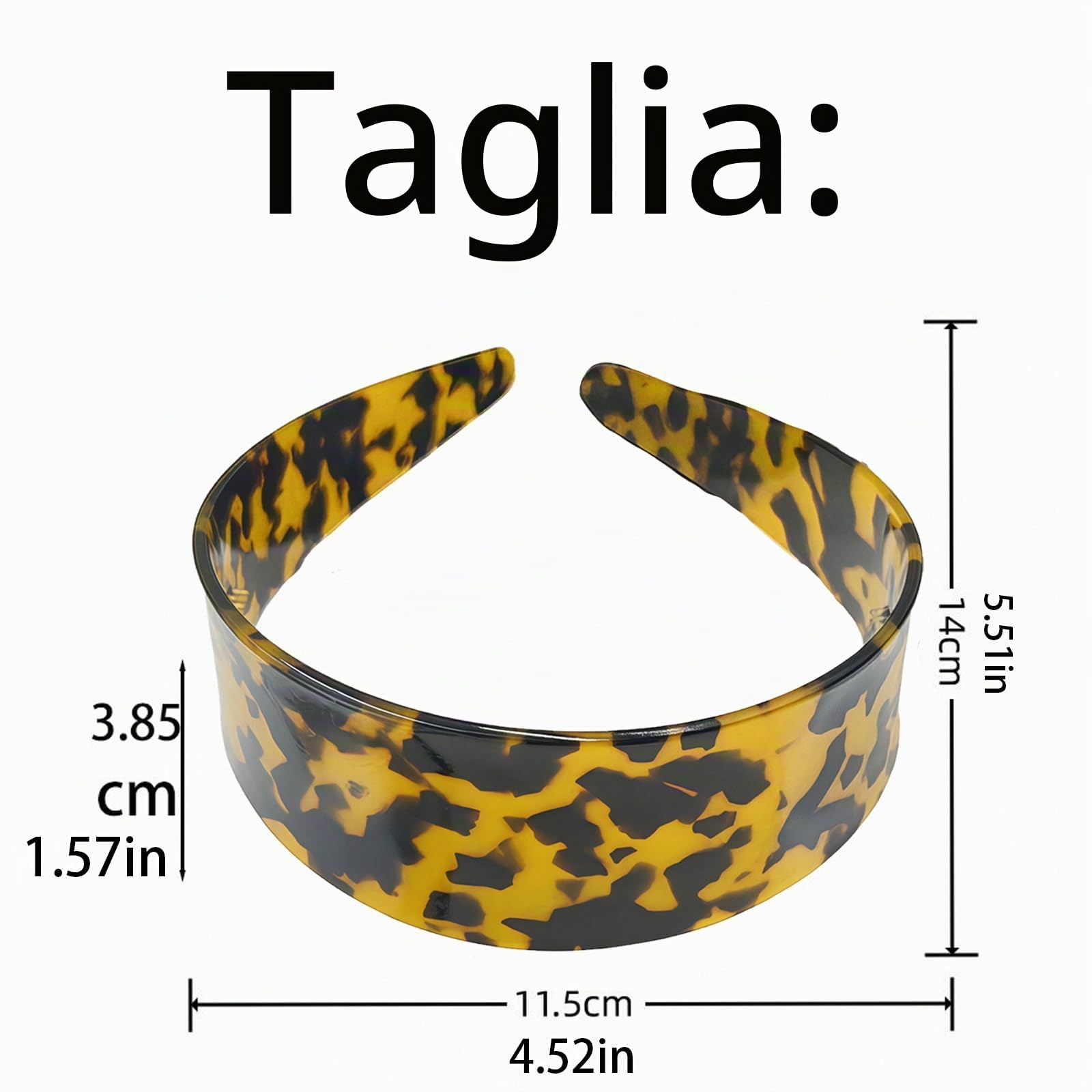 Wide Tortoise Shell Headband with Teeth Grip - Premium Tortoise Headbands for Women - Thick Non Slip Flexible Resin Hair Band for Daily Commute & Styling (Dark Tortoiseshell)