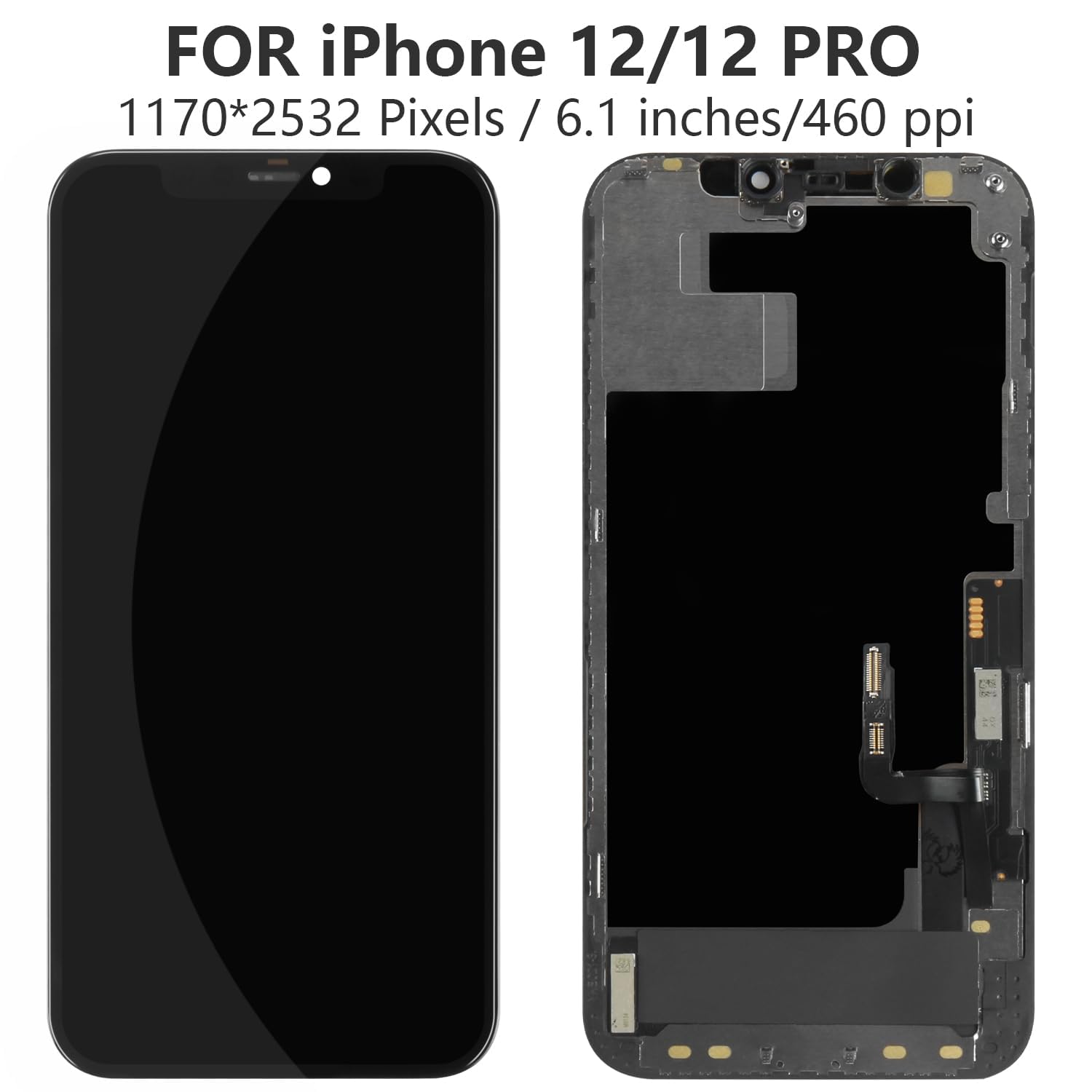 液晶パネル 修理用 For iPhone 12/12 pro TFT 画面交換 タッチパネルセット 6.1インチ 液晶パネル ガラス スクリーン修理パーツ デジタイザ 修理工具セット付き+保護フィルム+防水シール付き