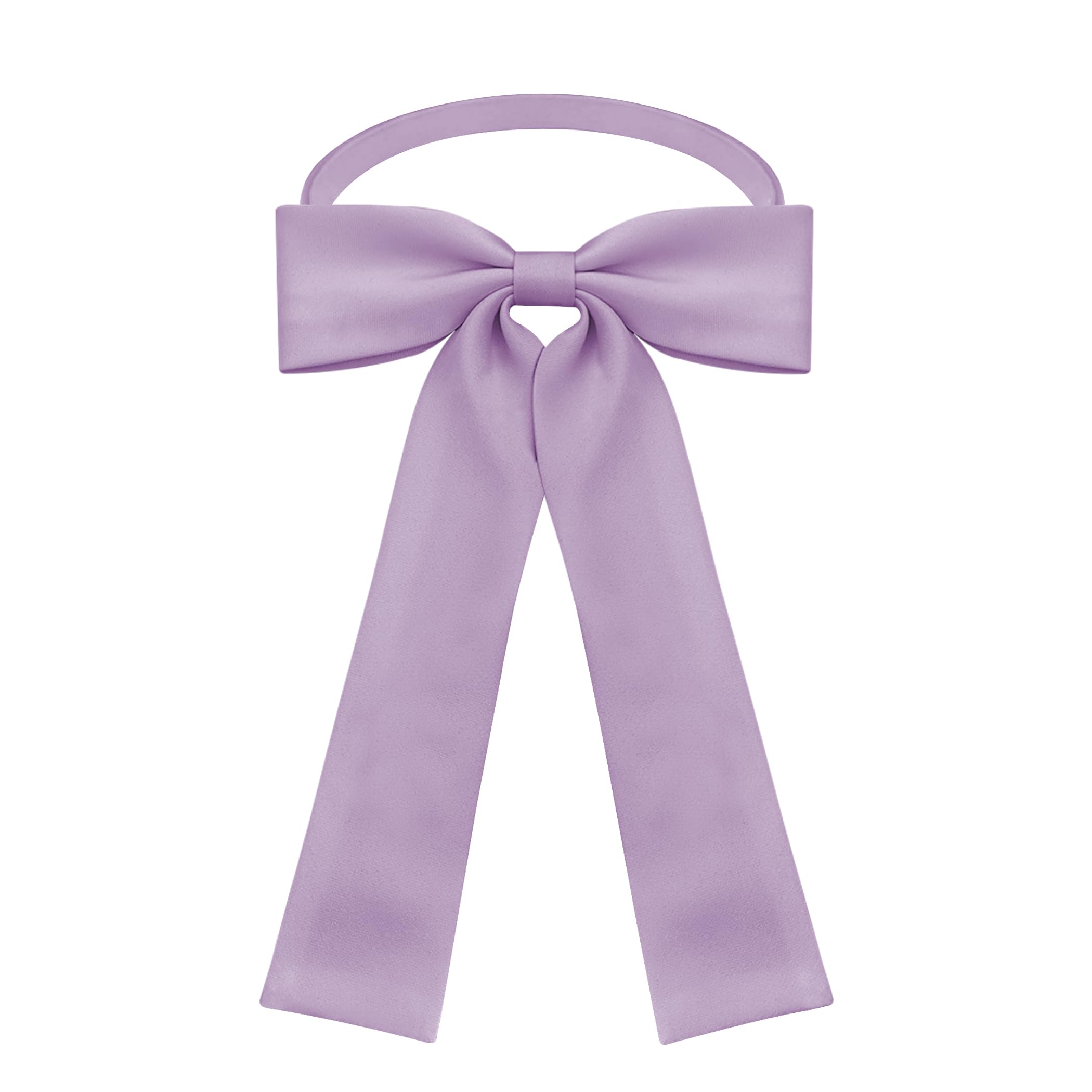 SYAYA Ladies necktie womens girl Party Adjustable Pre-tied Bow Tie Solid Color Bowties for Women Ties WLJ08 - Purple - One size