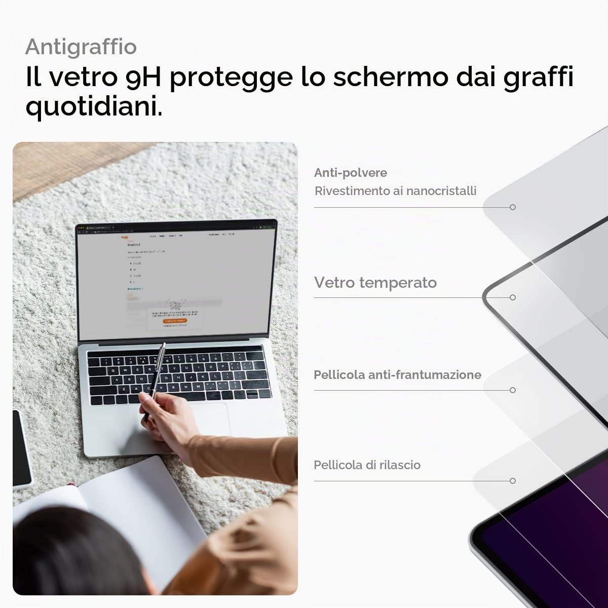 Spigen Glas.tR Slim Vetro Temperato Compatibile con MacBook Pro 14 pollici (M5 Max 2026 / M5 / M4 / M4 Pro / M4 Max / M3-M1 serie), Copertura Totale, 9H Protezione Schermo