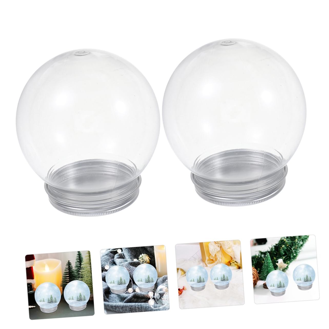 ULTECHNOVO 12 Bolas de Plástico Rellenable de 600 Ml con Tapa de Rosca, Estructura Resistente y Diseño Redondo para Navideña y Manualidades DIY