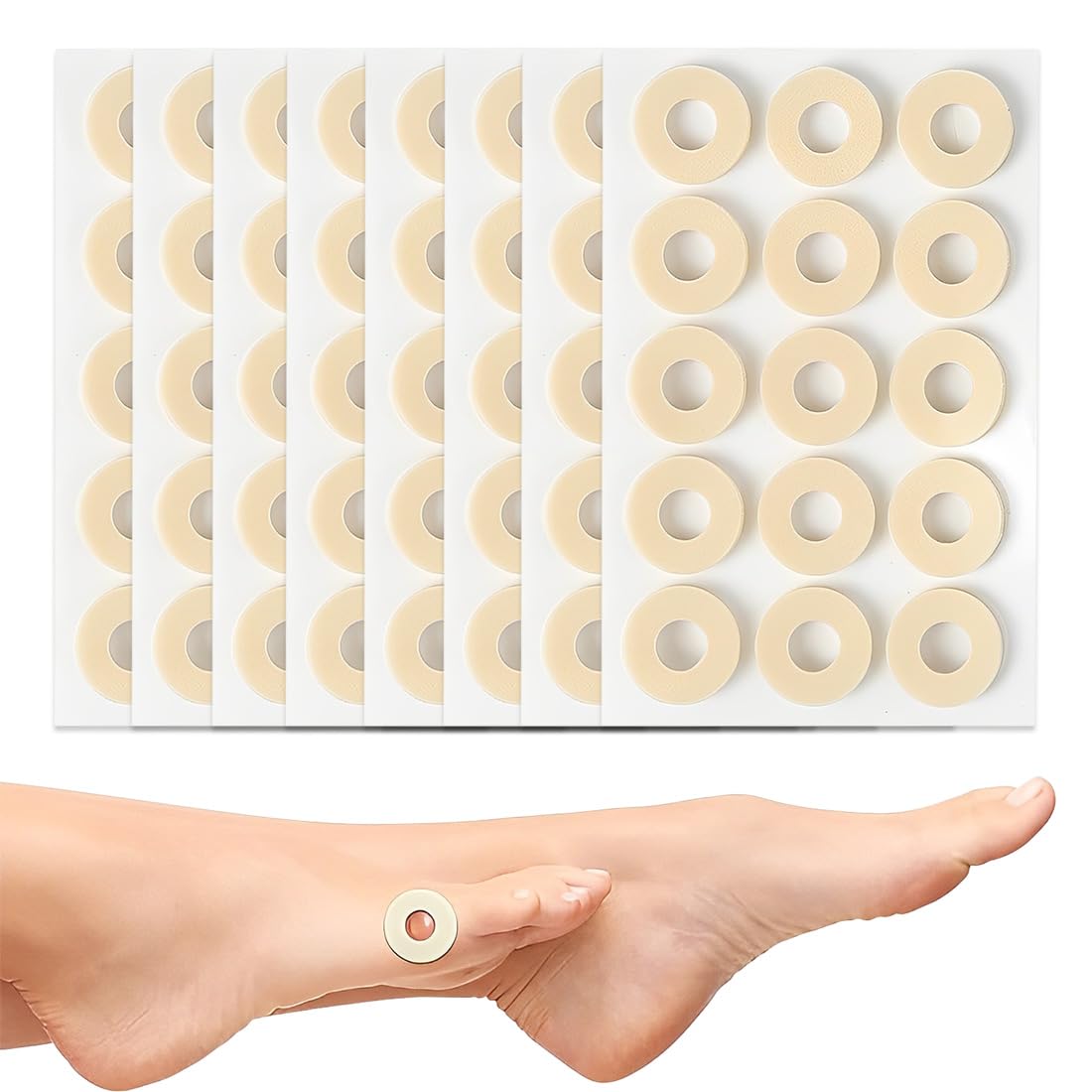 120 Cojines de maíz,callos,espuma de látex Suave, Almohadillas Autoadhesivas para Callos, Almohadilla de maíz, antifricción, Reduce el Dolor de pies y talón