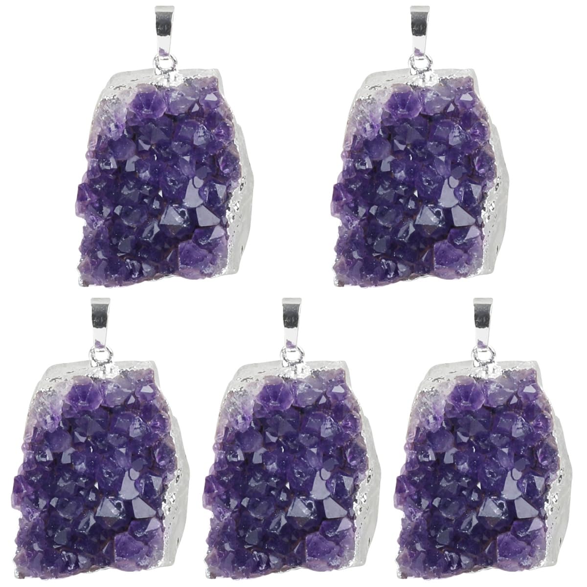 Collier pendentif de cristal Gadpiparty améthyste naturelle pour bijoux DIY - 8