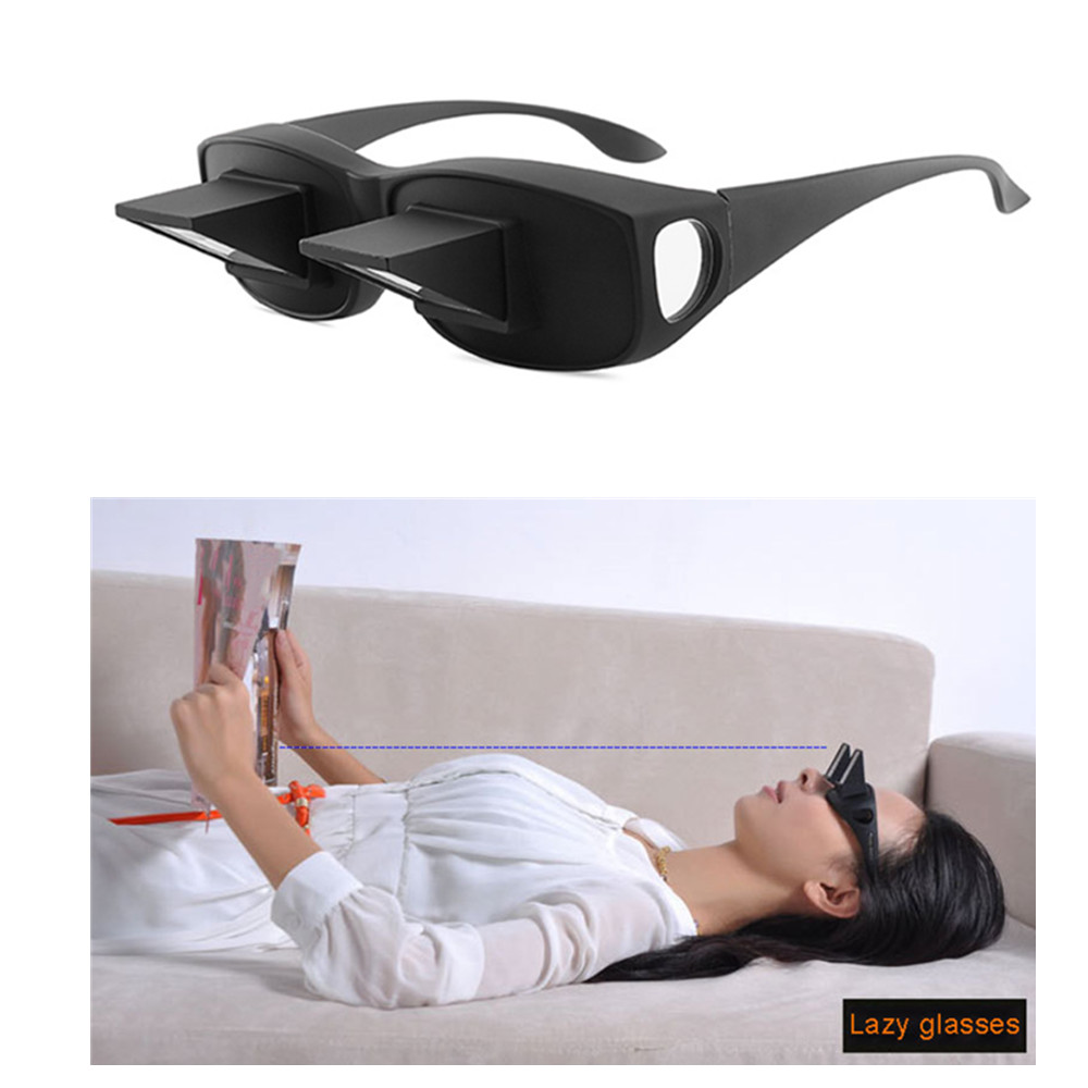 heeguosons Lazy Readers Glasses, Bed Prism Spectacles Horizontal Mirror Lazy Glasses Lazy Eye Glasses for Laying Down Reading, Watch TV, Play Phone Games in Bed : Health & Household