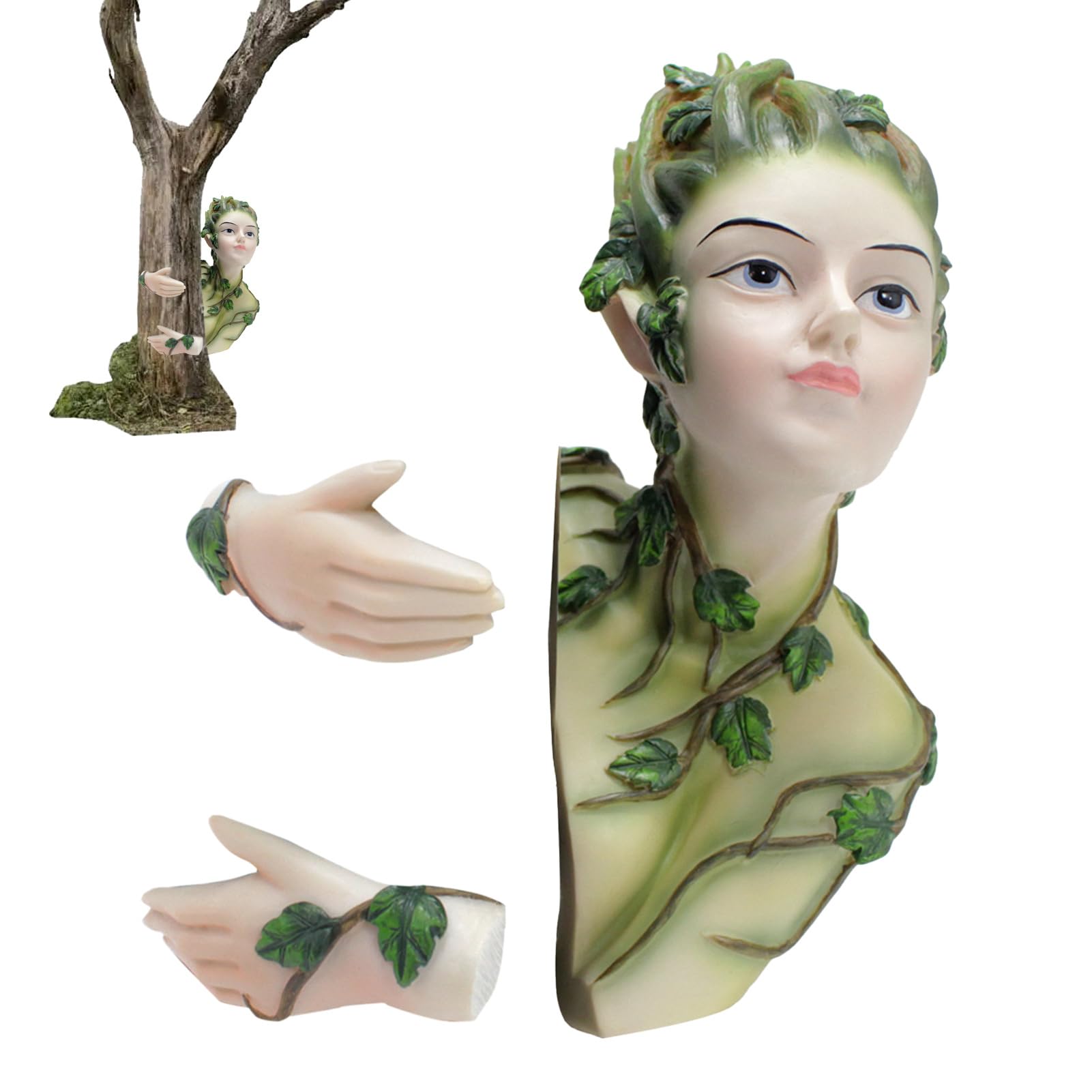 PUCHEN Tree Faces Decor Outdoor Garden Vine Banshee Resin Fairy Tree Statues and Figurines Tree Yard Art Fairy Garden Art Decoration Figurine for Indoor Outdoor